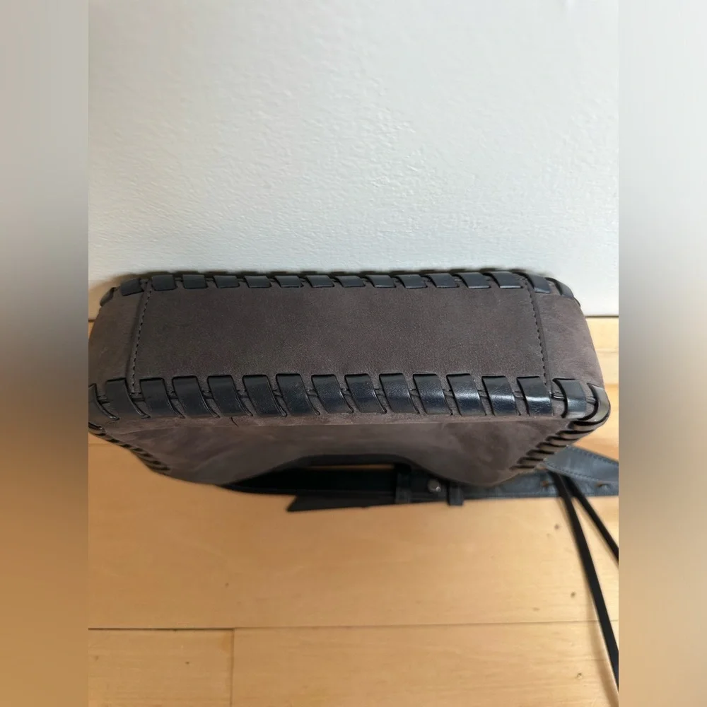 All Saints Kepi gray leather crossbody with whip stitch details - Picture 4 of 8